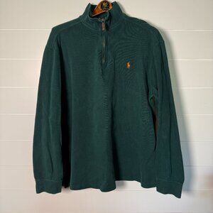 Polo by Ralph Lauren Evergreen Quarter Zip Orange Pony Size XL